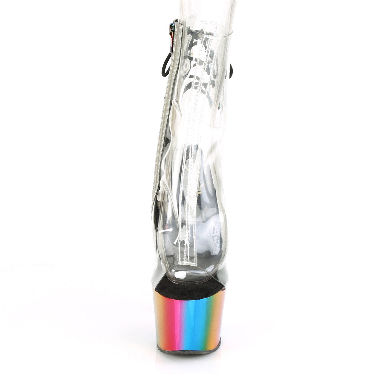 Pleaser Adore 7" Heel 2 3/4" Platform Rainbow Chrome Open Toe Ankle Boot Secondary image