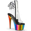 7" Heel, 2" Chromed PF Open Toe Ankle Boot, Side Zip Pleaser Pleaser ADORE/1018RC