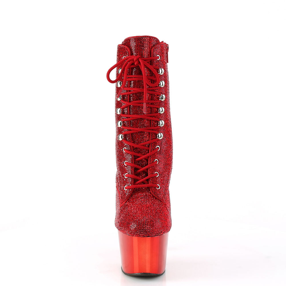 7" Heel , 2" Pf Rs Embellished Ankle Boot, Side Zip Pleaser Pleaser ADORE/1020CHRS