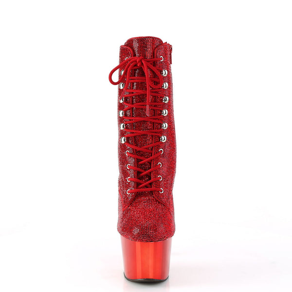 7" Heel , 2" Pf Rs Embellished Ankle Boot, Side Zip Pleaser Pleaser ADORE/1020CHRS