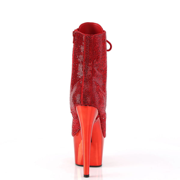 7" Heel , 2" Pf Rs Embellished Ankle Boot, Side Zip Pleaser Pleaser ADORE/1020CHRS