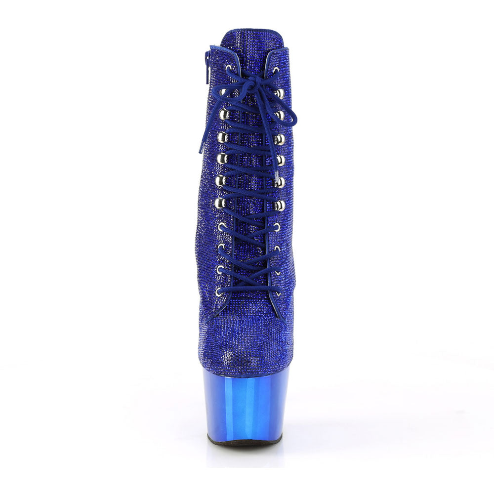 7" Heel , 2" Pf Rs Embellished Ankle Boot, Side Zip Pleaser Pleaser ADORE/1020CHRS