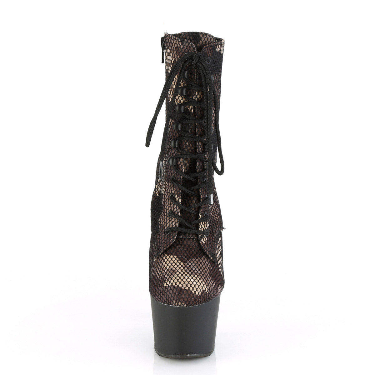 Pleaser Adore-1020CM 7" Heel 2.75" Platform Lace-Up Front Mesh Overlay Ankle Boots for Women Secondary image