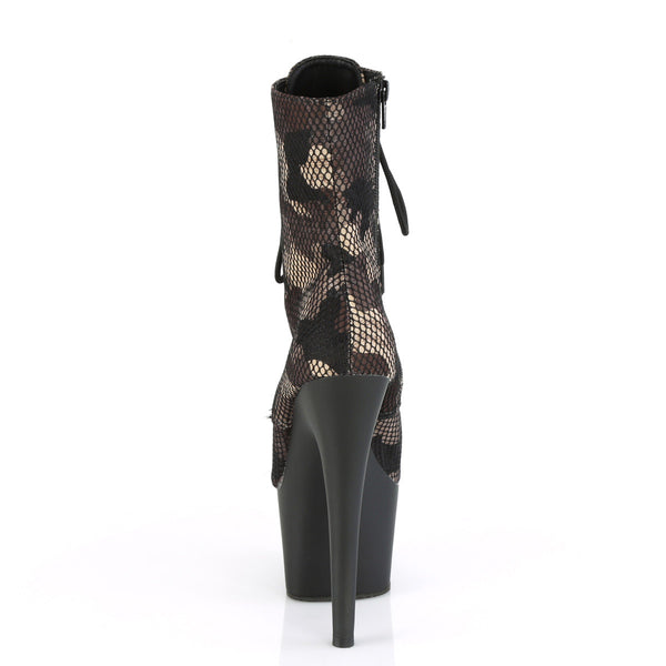 7" Heel, 2" PF Lace-Up Front Ankle Boot, Side Zip Pleaser Pleaser ADORE/1020CM