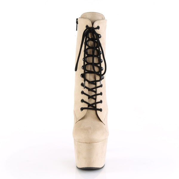 7" Heel, 2 3/4" PF Lace-Up Ankle Boot, Side Zip Pleaser Pleaser ADORE/1020FS