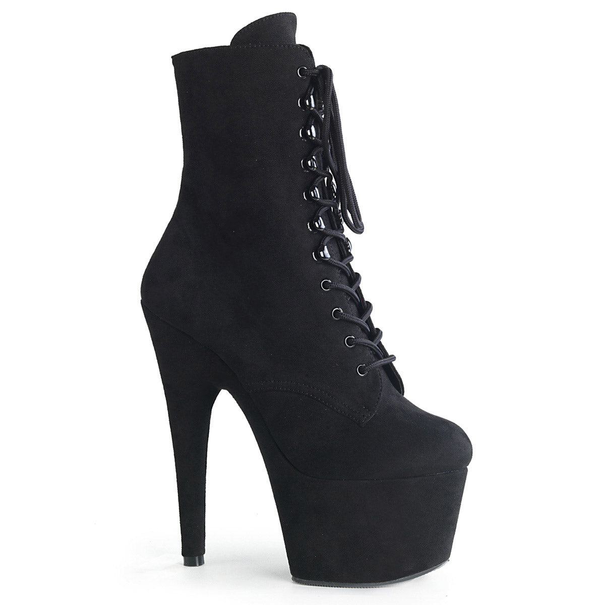 7" Heel, 2 3/4" PF Lace-Up Ankle Boot, Side Zip Pleaser Pleaser ADORE/1020FS