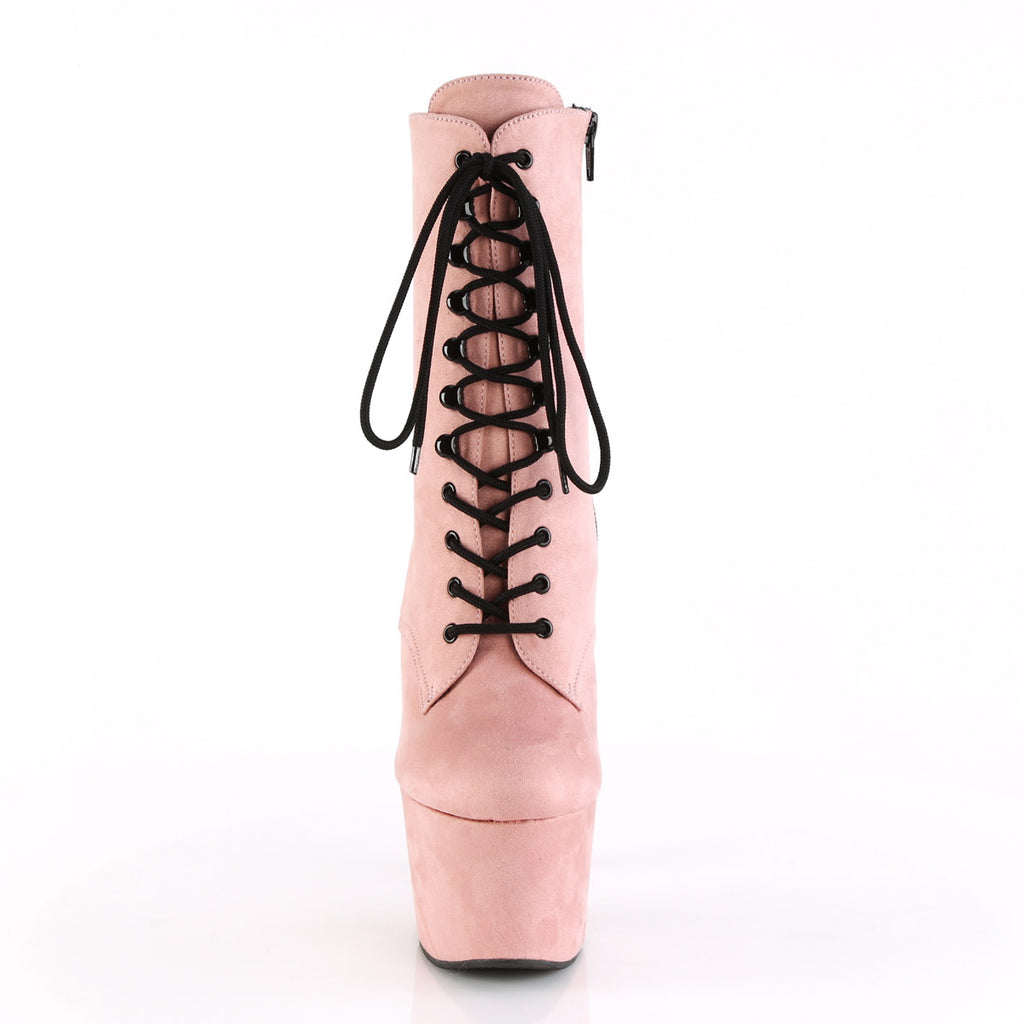 7" Heel, 2 3/4" PF Lace-Up Ankle Boot, Side Zip Pleaser Pleaser ADORE/1020FS