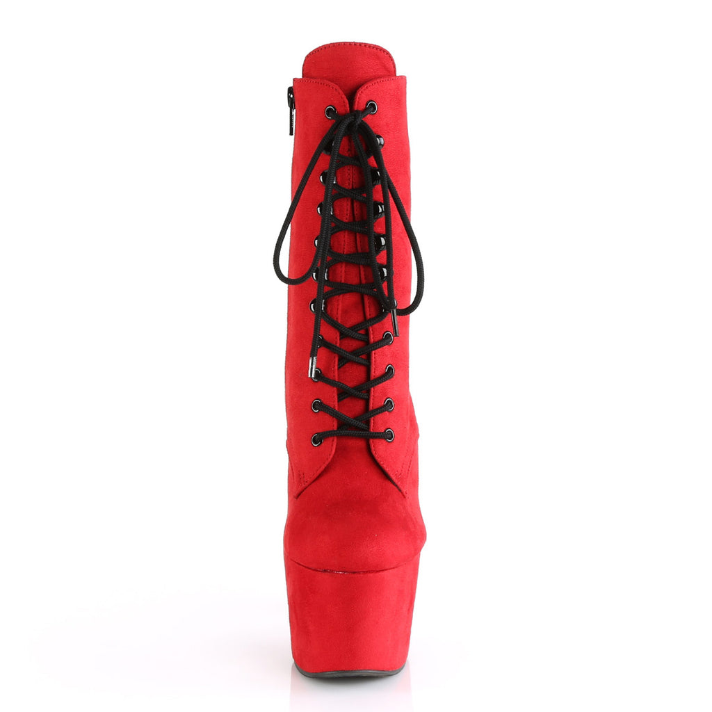 7" Heel, 2 3/4" PF Lace-Up Ankle Boot, Side Zip Pleaser Pleaser ADORE/1020FS