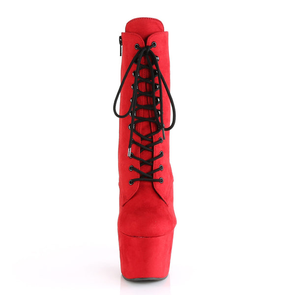 7" Heel, 2 3/4" PF Lace-Up Ankle Boot, Side Zip Pleaser Pleaser ADORE/1020FS