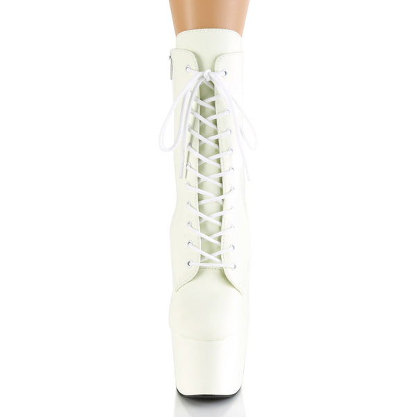 7" Heel, 2 3/4" Pf Lace-up Front Ankle Boot, Side Zip Pleaser Pleaser ADORE/1020GD