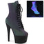7" Heel, 2 3/4" PF Lace-Up Ankle Boot, Side Zip Pleaser Pleaser ADORE/1020REFL