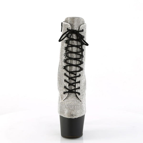 7" Heel , 2" Pf Rs Embellished Ankle Boot, Side Zip Pleaser Pleaser ADORE/1020RS