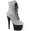 7" Heel , 2" Pf Rs Embellished Ankle Boot, Side Zip Pleaser Pleaser ADORE/1020RS