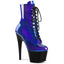 7" Heel, 2 3/4" PF Lace-Up Ankle Boot, Side Zip Pleaser Pleaser ADORE/1020SHG