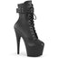 7" Heel, 2 3/4" Pf Lace-Up Front Ankle Boot, Side Zip Pleaser  ADO1020STR/BPU/M