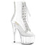 7" Heel, 2" PF Peep Toe Lace-Up Front Ankle Boot w/RS Pleaser Pleaser ADORE/1021C/2