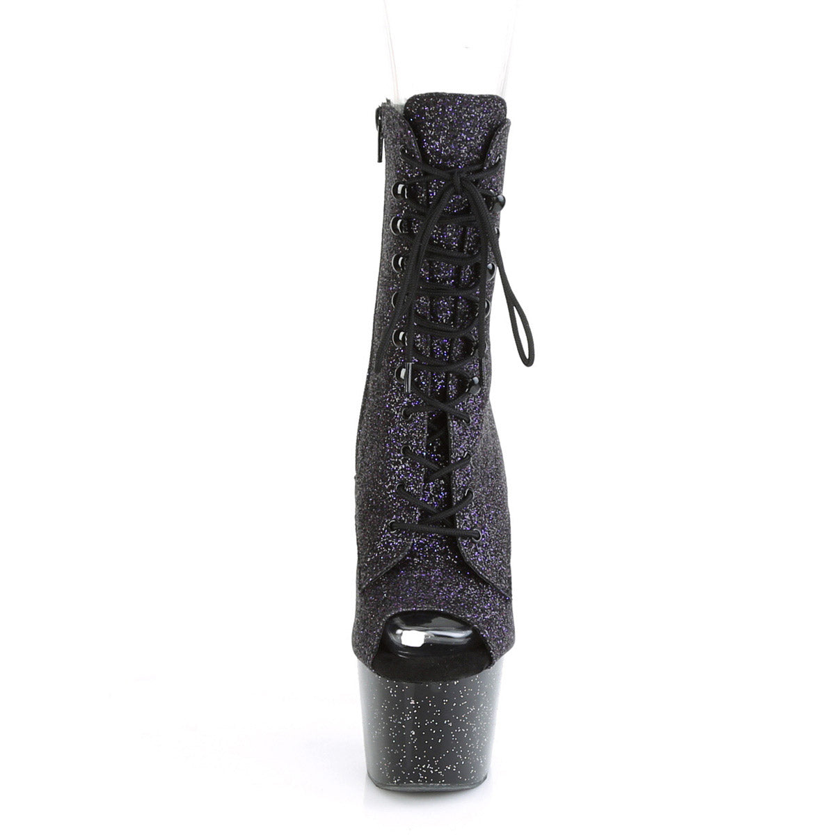 Pleaser Adore 7 Inch Heel 2 3/4 Inch Platform Peep Toe Lace-Up Ankle Boot Secondary image