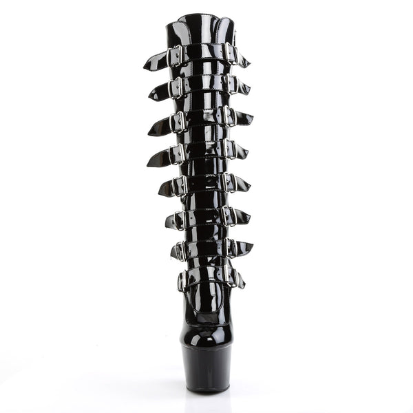 Sexy Buckle Accents Stiletto Platform Zip Side Knee High Boots Shoes Pleaser Pleaser ADORE/2043