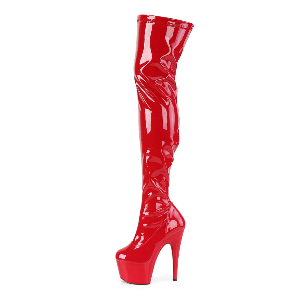 7" Heel, 2 3/4" PF Stretch Thigh Boot, Side Zip Pleaser Pleaser ADORE/3000