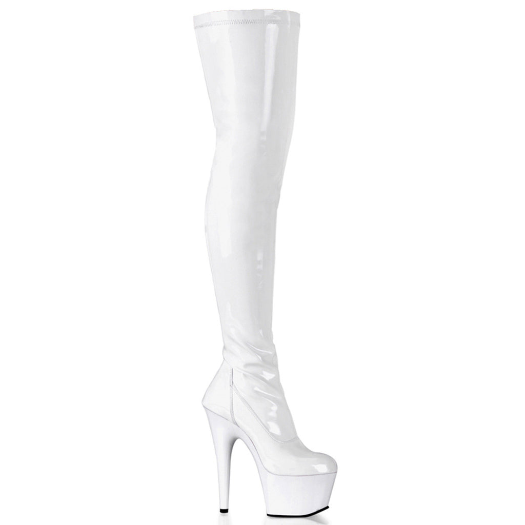 7" Heel, 2 3/4" PF Stretch Thigh Boot, Side Zip Pleaser Pleaser ADORE/3000