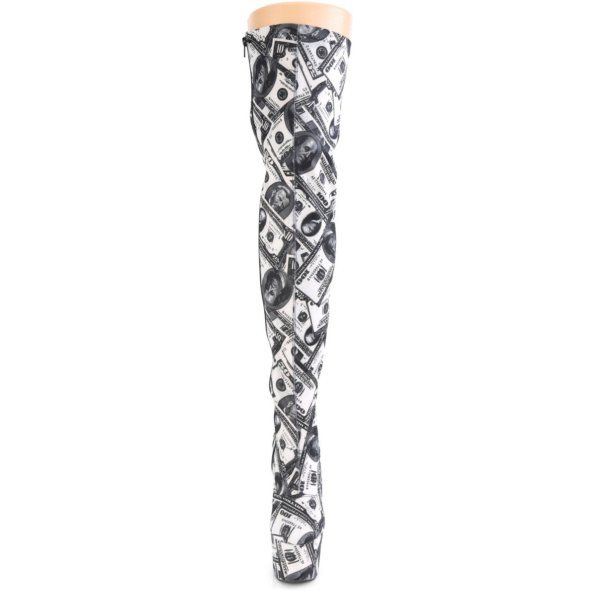 7" Heel, 2 3/4" Pf Stretch Thigh Boot, Side Zip Pleaser Pleaser ADO3000DP/W/BFA/M