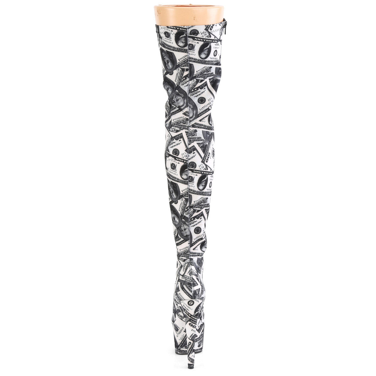 7" Heel, 2 3/4" Pf Stretch Thigh Boot, Side Zip Pleaser Pleaser ADO3000DP/W/BFA/M