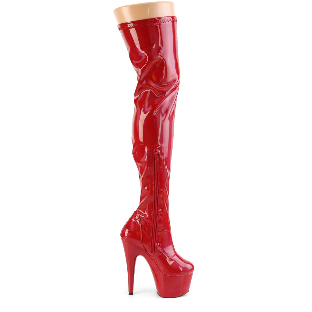 7" Heel, 2 3/4" Pf Stretch Thigh Boot, Side Zip Pleaser Pleaser ADORE/3000HWR