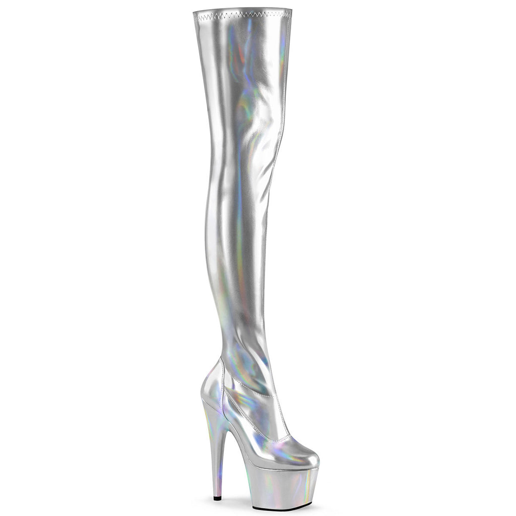 7" Heel, 2 3/4" Pf Stretch Thigh Boot, Side Zip Pleaser Pleaser ADORE/3000HWR