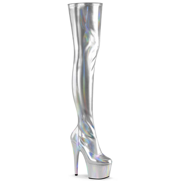 7" Heel, 2 3/4" Pf Stretch Thigh Boot, Side Zip Pleaser Pleaser ADORE/3000HWR