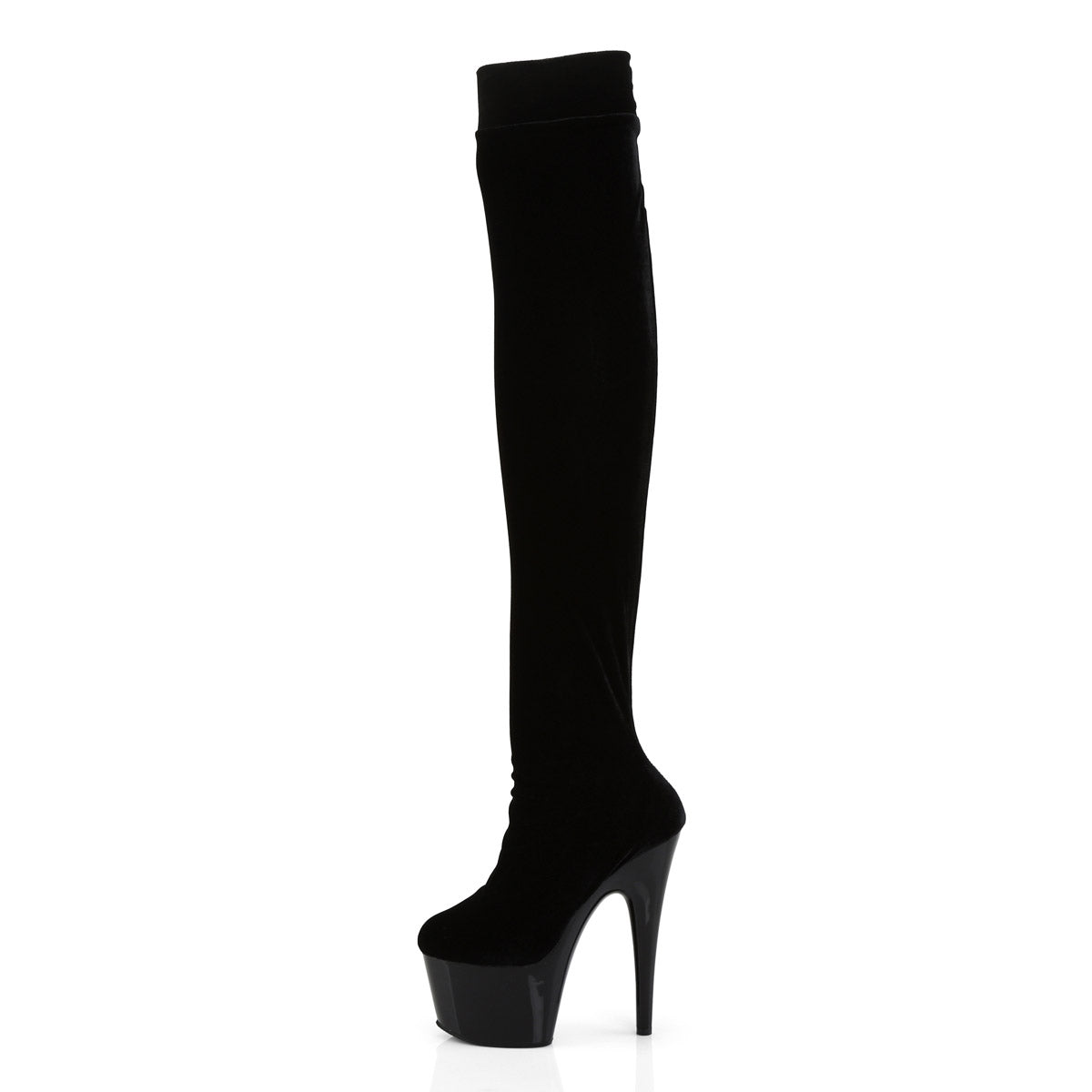 Pleaser 7-inch Heel Stretch Velvet Thigh High Platform Boots for Women Secondary image