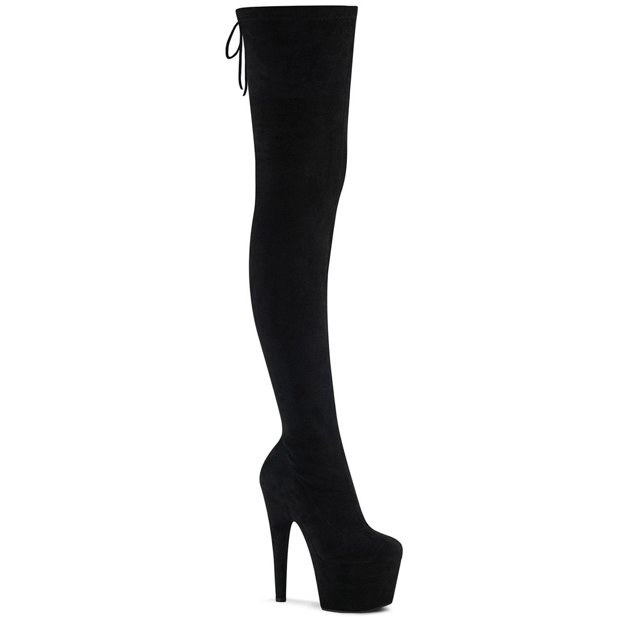 7" Heel, 2" PF Stretch Pull-On Thigh High Boot Pleaser Pleaser ADORE/3008