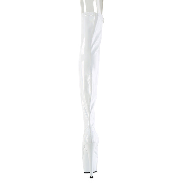 7" Heel, 2 3/4" Pf Peep Toe Thigh High Boot, Side Zip Pleaser Pleaser ADORE/3011HWR