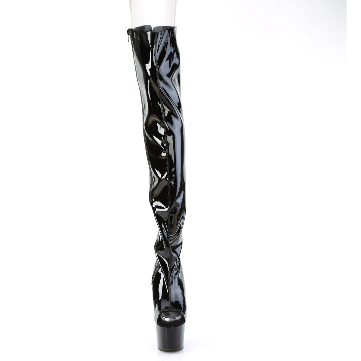 7" Heel, 2 3/4" Pf Open Heel/Toe Thigh High Boot, Side Zip Pleaser Pleaser ADORE/3017