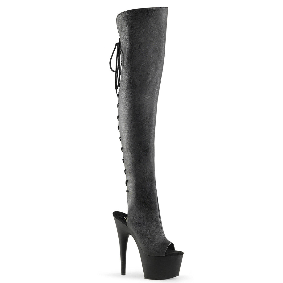 7" Heel, 2 3/4"Pf Open Toe/Heel Over-The-Knee Boot, Side Zip Pleaser Pleaser ADORE/3019