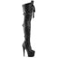 7" Heel, 2 3/4" Pf Laceup Triple-Buckle Thigh Boot, Side Zip Pleaser Pleaser ADORE/3028