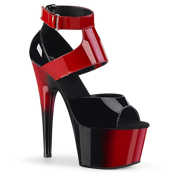 7" Heel, 2 3/4" PF Two Tone Close Back Ankle Strap Sandal Pleaser  ADORE/700/16