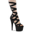 7" Heel, 2 3/4" Pf Criss Cross Bootie Sandal, Back Zip Pleaser  ADO700-48/BELS/M