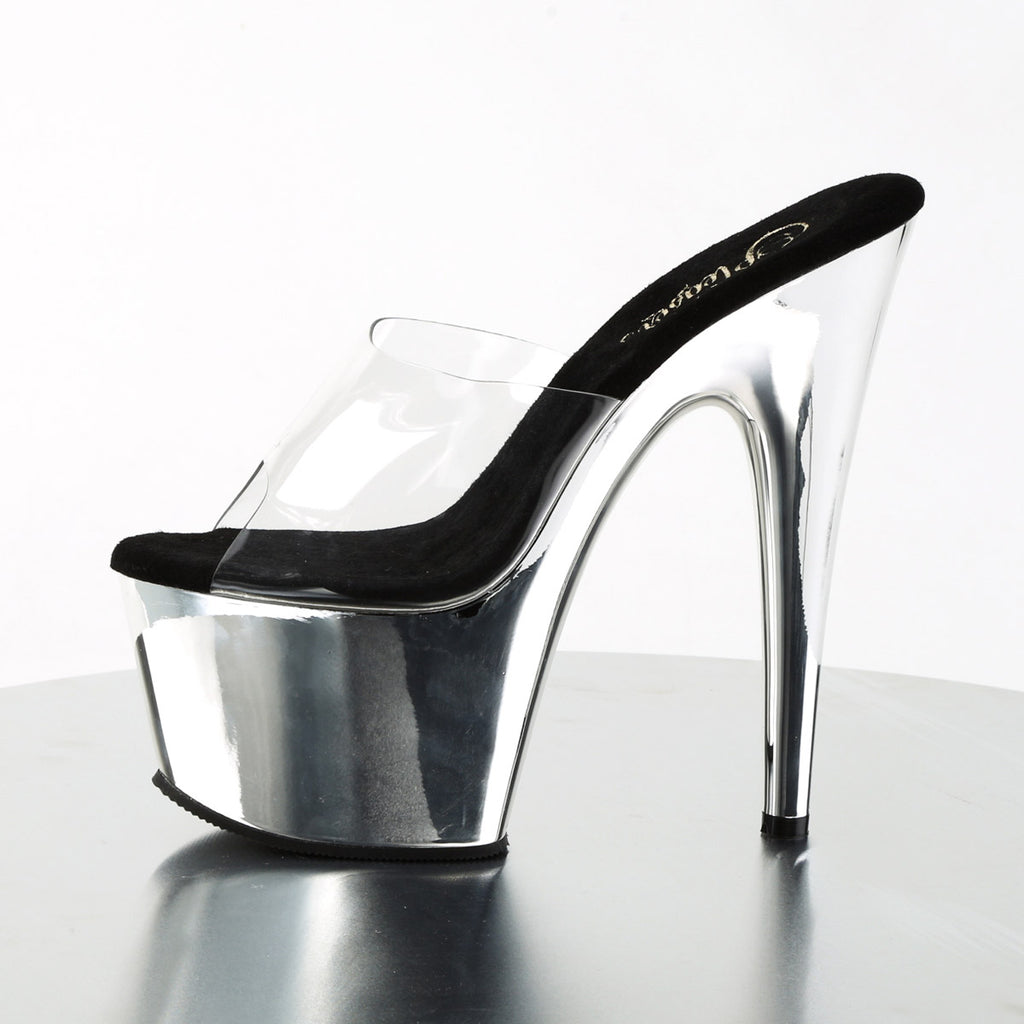 7" Heel, 2 3/4" Chrome Plated PF Slide Pleaser  ADORE/701