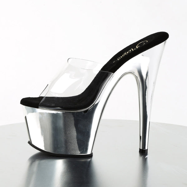 7" Heel, 2 3/4" Chrome Plated PF Slide Pleaser  ADORE/701