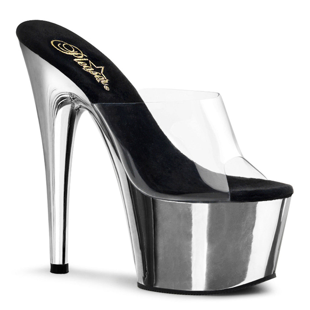 7" Heel, 2 3/4" Chrome Plated PF Slide Pleaser  ADORE/701