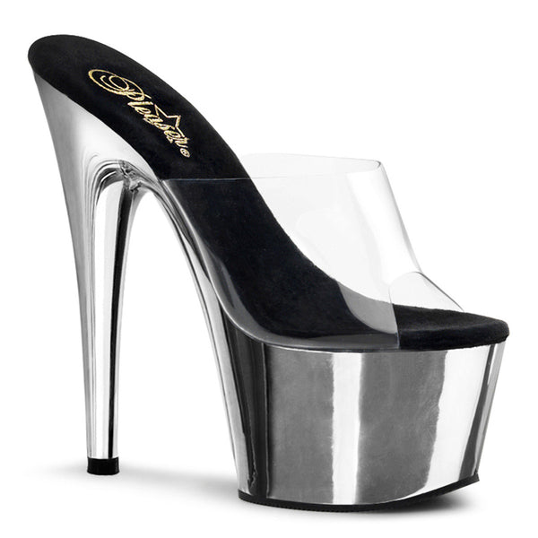 7" Heel, 2 3/4" Chrome Plated PF Slide Pleaser  ADORE/701