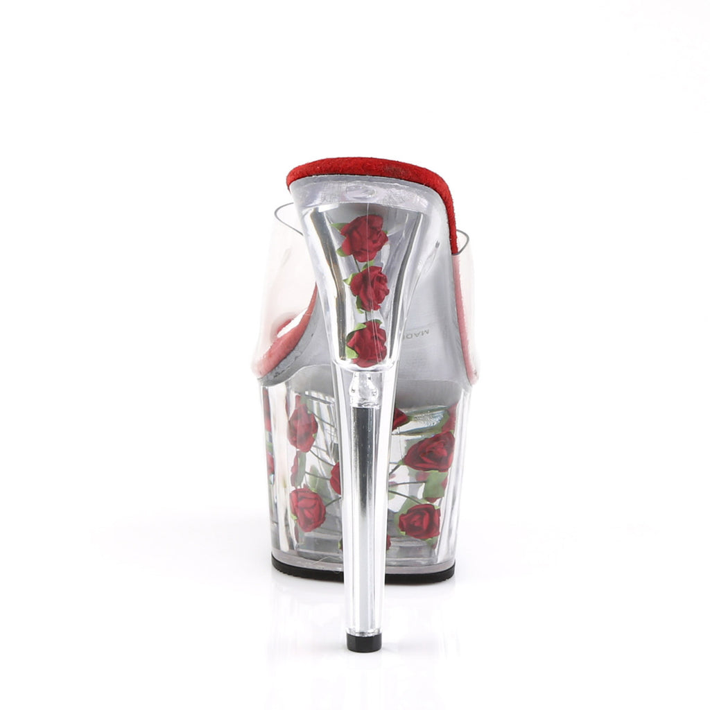 Flower Fill Platform Stiletto Slip On Mule Stripper High Heels Shoes Pleaser Pleaser ADORE/701FL