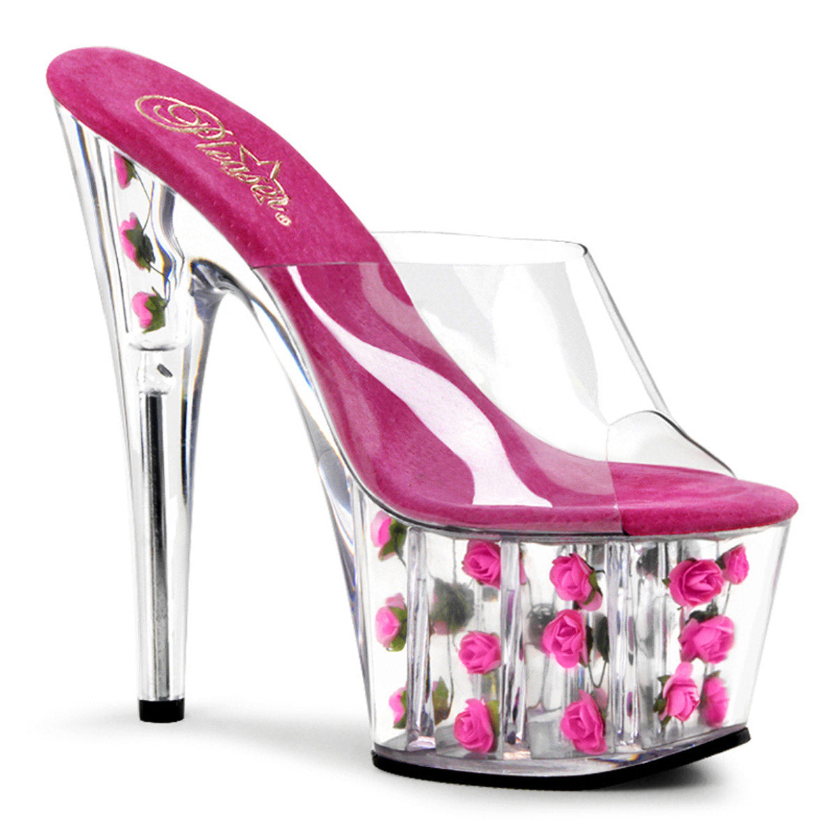 Flower Fill Platform Stiletto Slip On Mule Stripper High Heels Shoes Pleaser Pleaser ADORE/701FL Main image