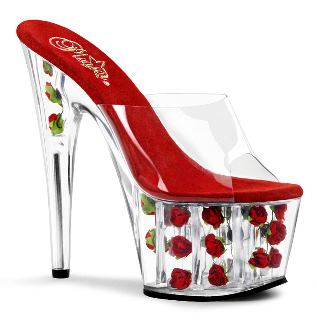 Flower Fill Platform Stiletto Slip On Mule Stripper High Heels Shoes Pleaser Pleaser ADORE/701FL