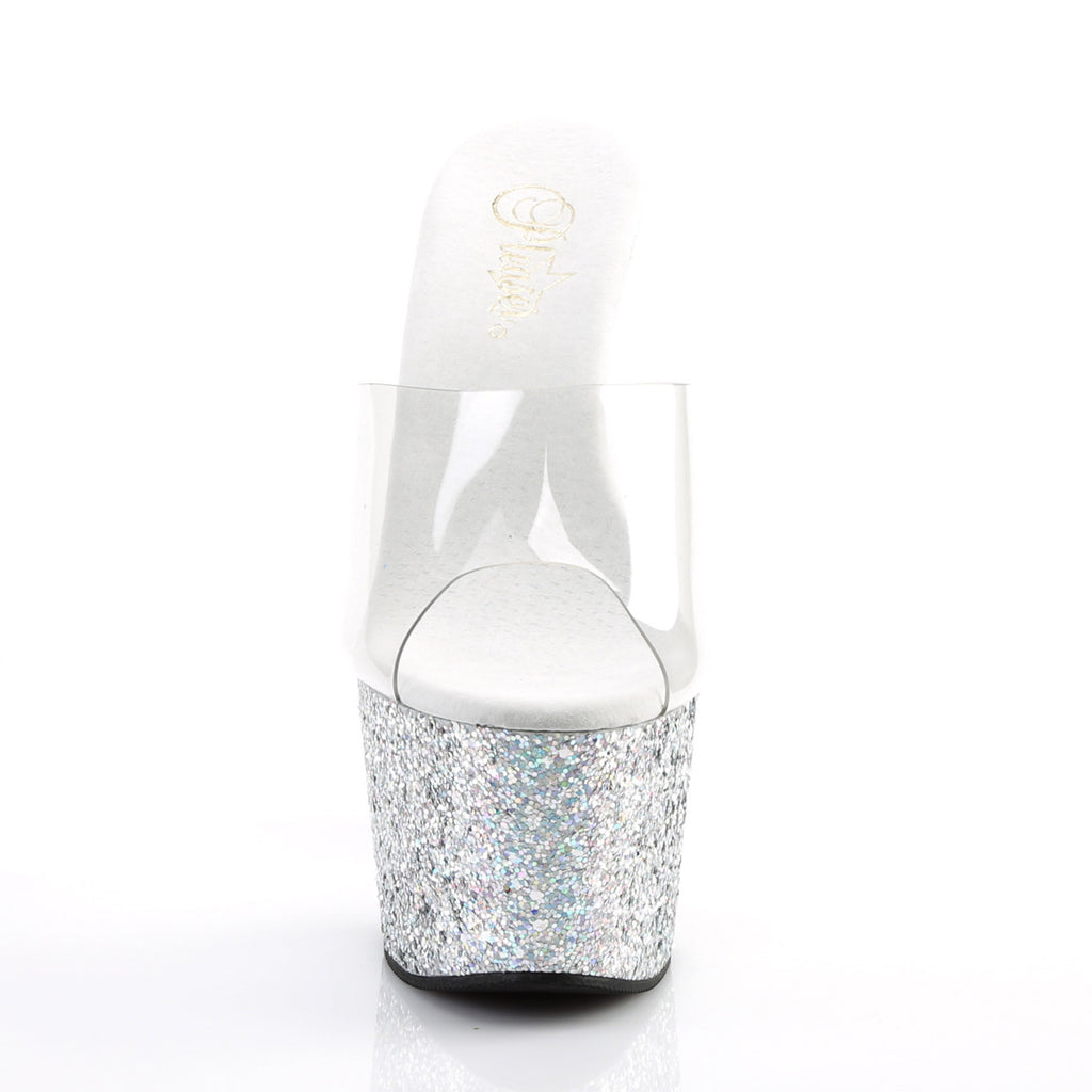 7" Heel, 2 3/4" PF Glitter Slide Pleaser  ADORE/701LG