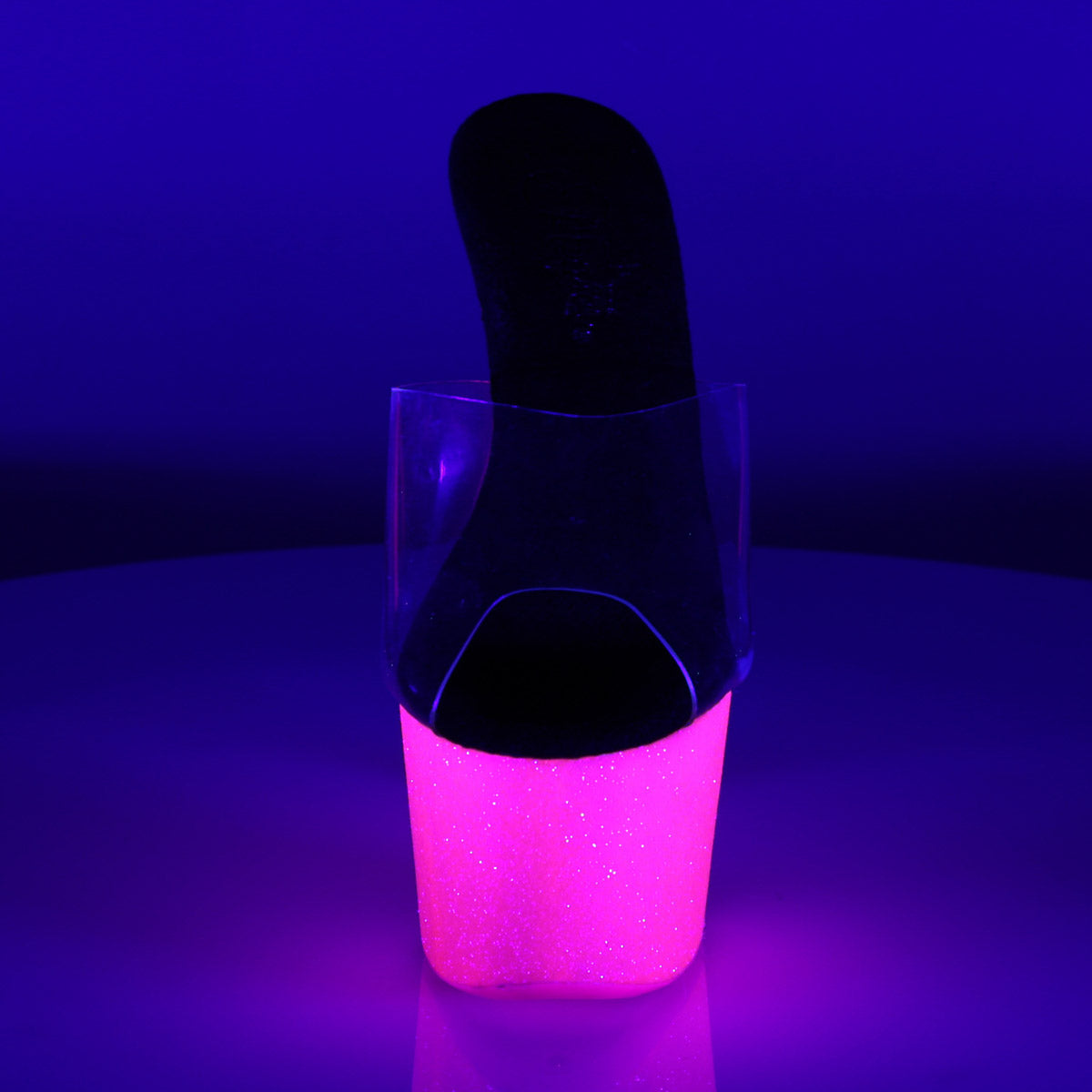 Pleaser Adore-701UVG 7" Heel, 2.75" Platform UV-Glitter Slide Secondary image