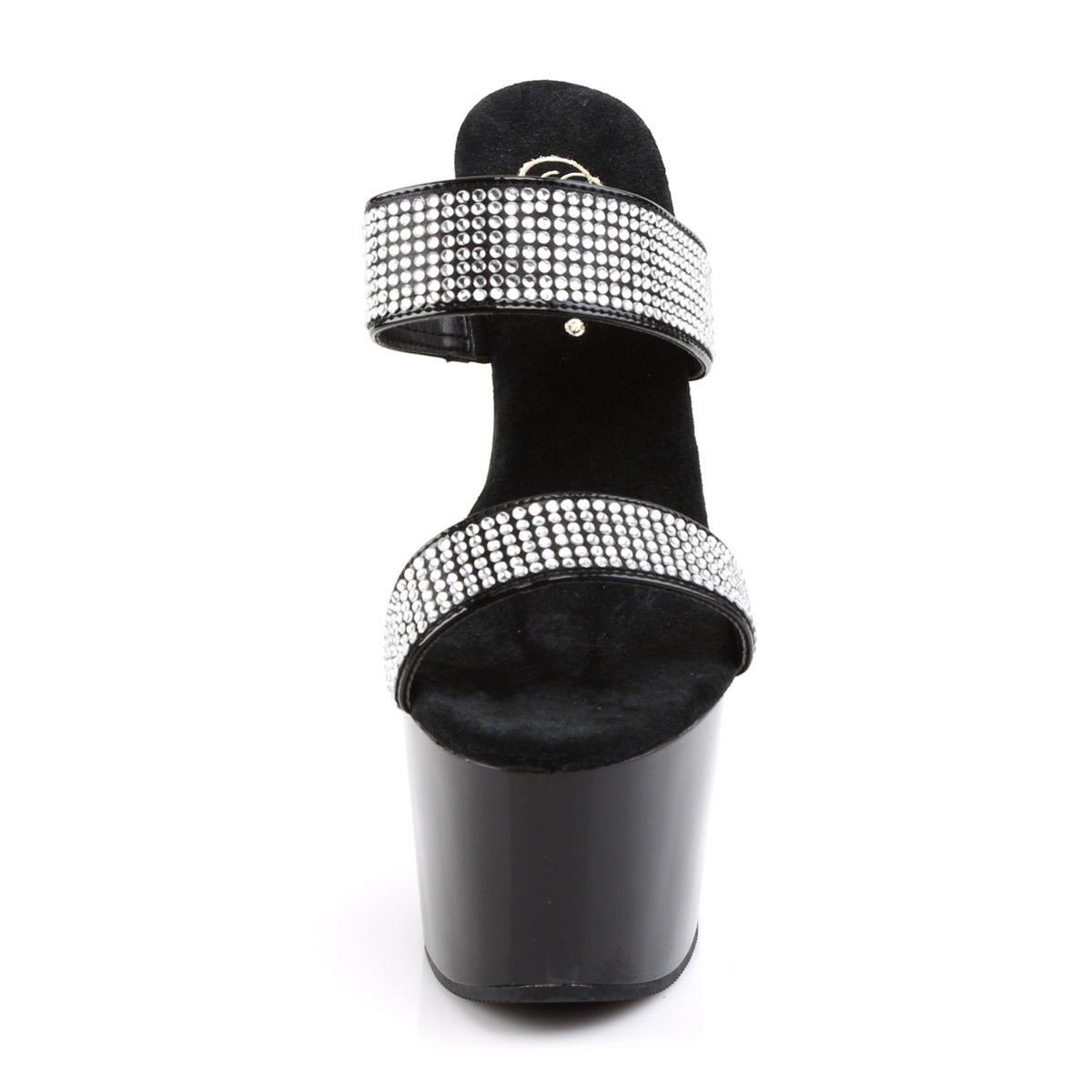 Sexy Rhinestone Double Strap Platform Stiletto Mule High Heels Shoes Pleaser Pleaser ADORE/702/2