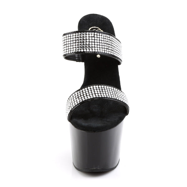 Sexy Rhinestone Double Strap Platform Stiletto Mule High Heels Shoes Pleaser Pleaser ADORE/702/2