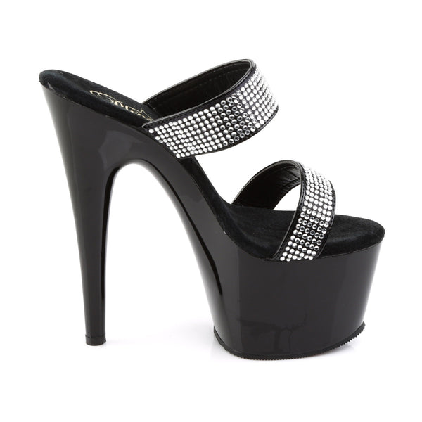 Sexy Rhinestone Double Strap Platform Stiletto Mule High Heels Shoes Pleaser Pleaser ADORE/702/2