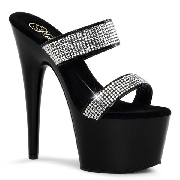 Sexy Rhinestone Double Strap Platform Stiletto Mule High Heels Shoes Pleaser Pleaser ADORE/702/2
